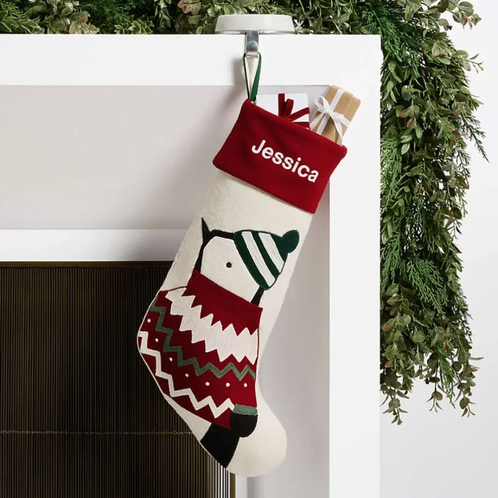 Crate & Barrel Fair Isle Friends Penguin Christmas Stocking by Joan Anderson